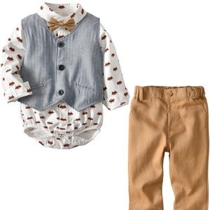 Baby boy suit with cartoon fox